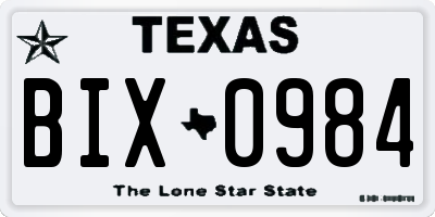 TX license plate BIX0984