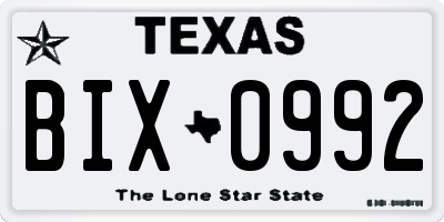 TX license plate BIX0992