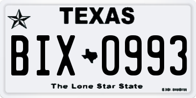 TX license plate BIX0993