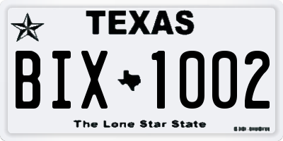 TX license plate BIX1002