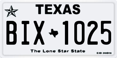 TX license plate BIX1025