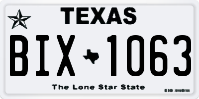 TX license plate BIX1063