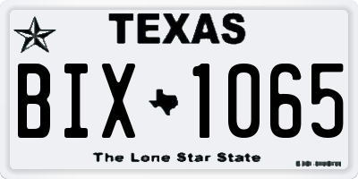 TX license plate BIX1065