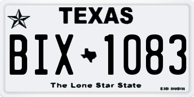 TX license plate BIX1083