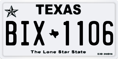 TX license plate BIX1106