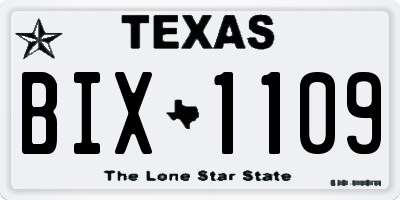 TX license plate BIX1109