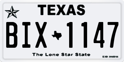 TX license plate BIX1147