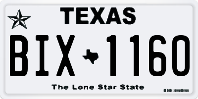 TX license plate BIX1160