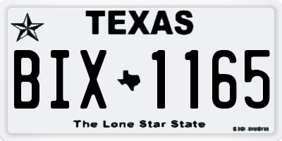 TX license plate BIX1165