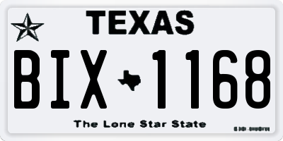 TX license plate BIX1168