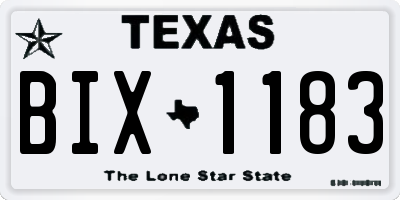 TX license plate BIX1183