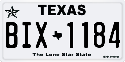TX license plate BIX1184