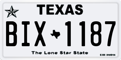 TX license plate BIX1187