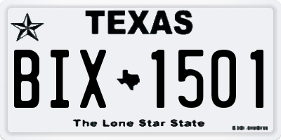 TX license plate BIX1501