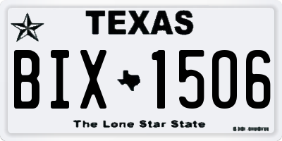 TX license plate BIX1506