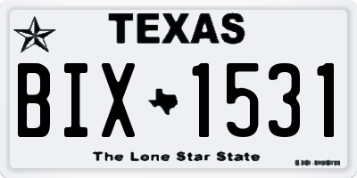TX license plate BIX1531