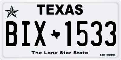 TX license plate BIX1533