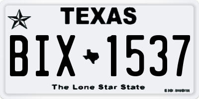 TX license plate BIX1537
