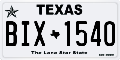 TX license plate BIX1540