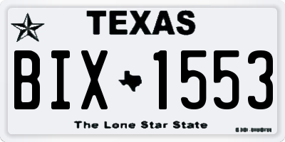 TX license plate BIX1553
