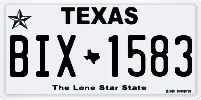 TX license plate BIX1583