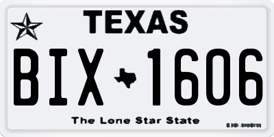 TX license plate BIX1606