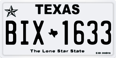 TX license plate BIX1633