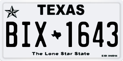 TX license plate BIX1643