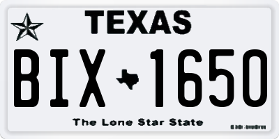TX license plate BIX1650