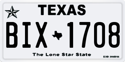 TX license plate BIX1708