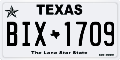 TX license plate BIX1709
