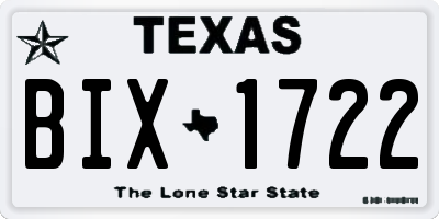 TX license plate BIX1722