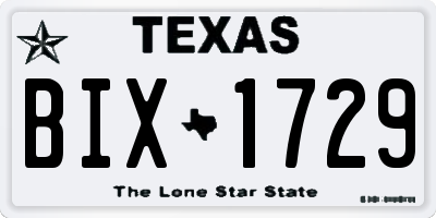 TX license plate BIX1729