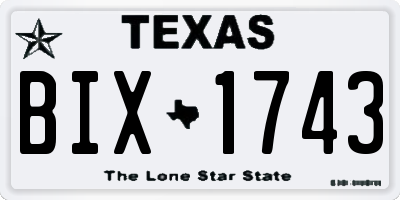 TX license plate BIX1743