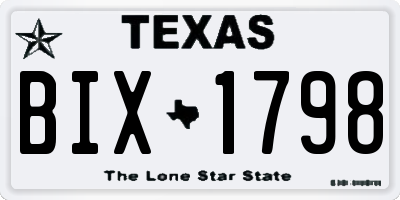 TX license plate BIX1798