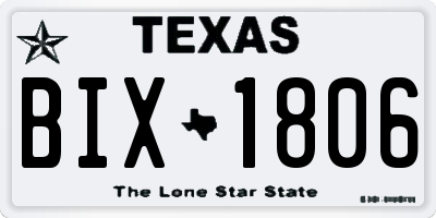 TX license plate BIX1806