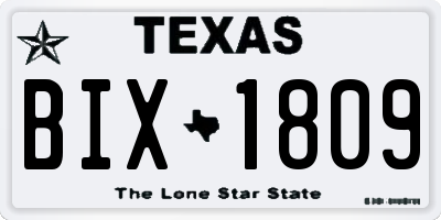TX license plate BIX1809