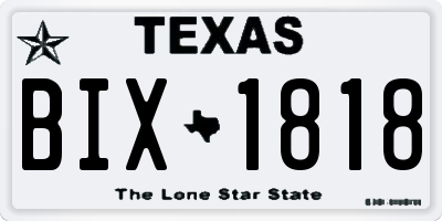 TX license plate BIX1818