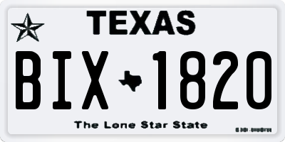 TX license plate BIX1820