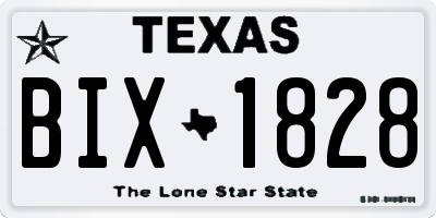 TX license plate BIX1828