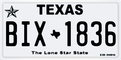 TX license plate BIX1836
