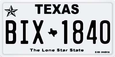 TX license plate BIX1840