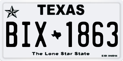 TX license plate BIX1863