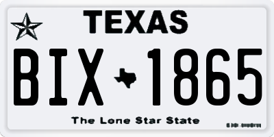 TX license plate BIX1865