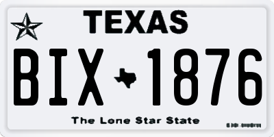 TX license plate BIX1876