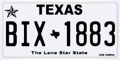 TX license plate BIX1883
