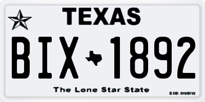 TX license plate BIX1892