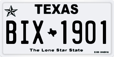 TX license plate BIX1901
