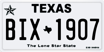 TX license plate BIX1907
