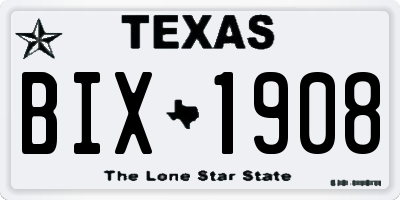 TX license plate BIX1908